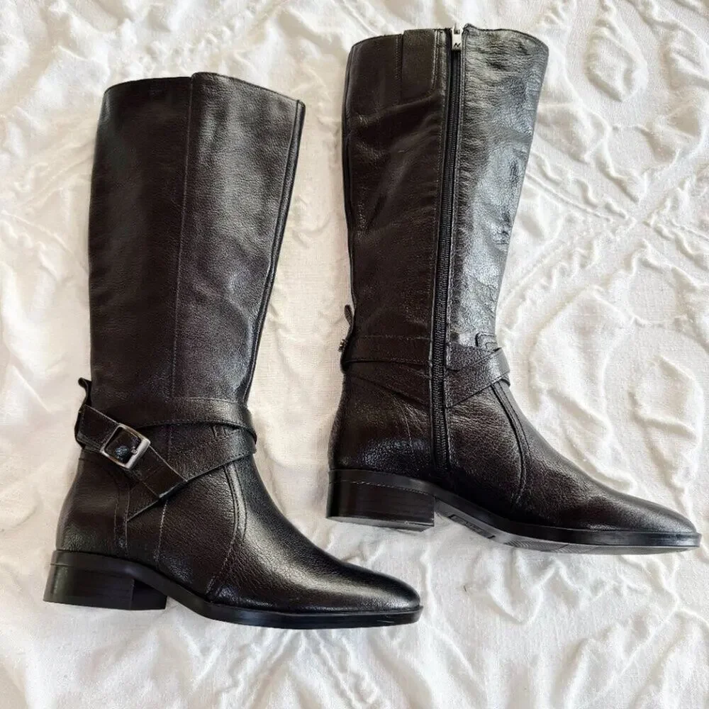 Naturalizer Rena 2 Leather Tall Boots Size 5 New